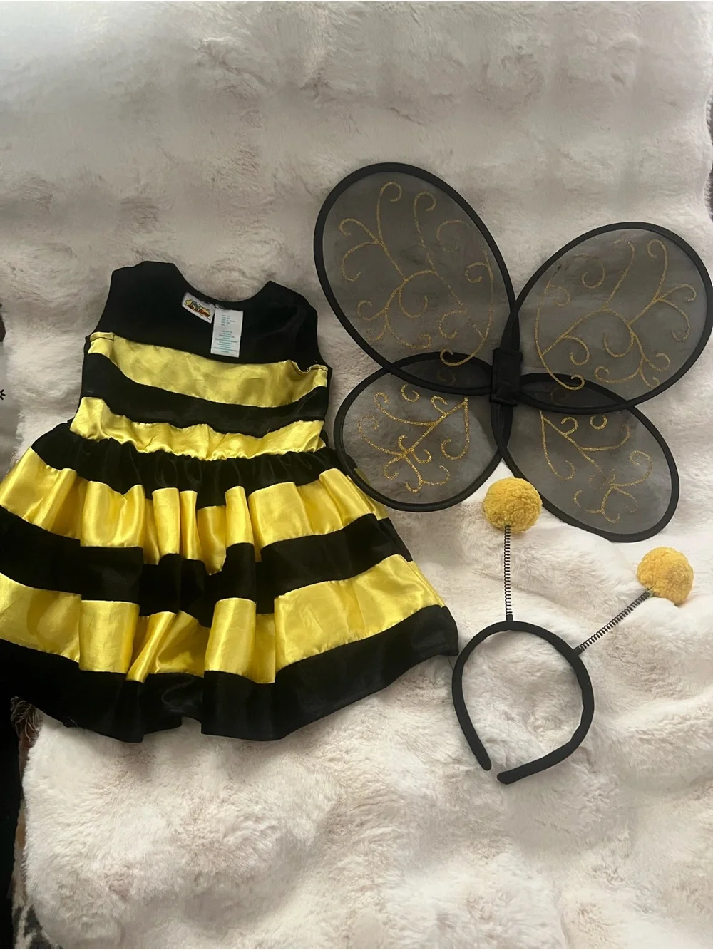 Girls Bumblebee Costume Dress with Wings and Antennae -*** FLASHH SALEEE***